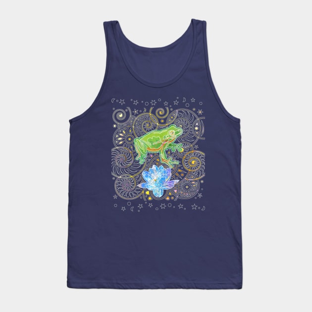 Green Tree Frog Tank Top by evisionarts